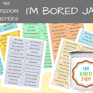 98 Boredom Jar-kaarten | I'm Bored-pot voor kinderen | Boredom Buster-pot | Zomervakantie-activiteiten | Afdrukbaar op I'm Bored