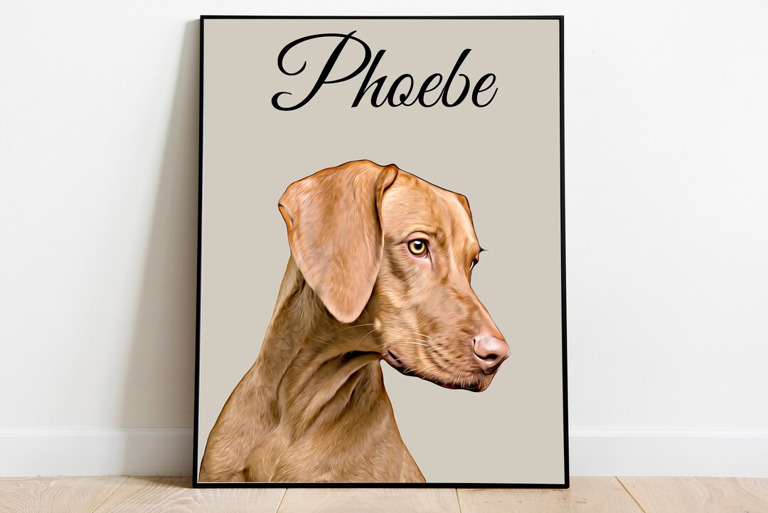 Custom Pet Portrait Dog Cat Art DIGITAL DOWNLOAD Printable on Poster or ...