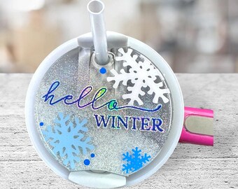 Glitzernder Winter Stanley Cup Topper: Winter Tumbler Accessoire