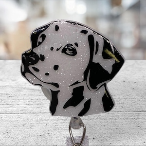 Dalmation badge reel, badge reel, dalmation, cute, dog, gift, nurse badge reel, teacher badge reel, ID holder, lanyard