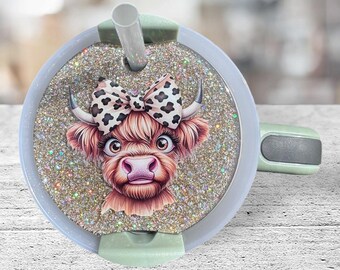 Highland Cow Stanley Tumbler Topper, Becher Zubehör