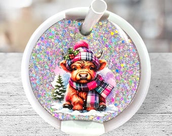 Highland Cow Stanley Topper, Weihnachten Winter Tumbler Accessoire
