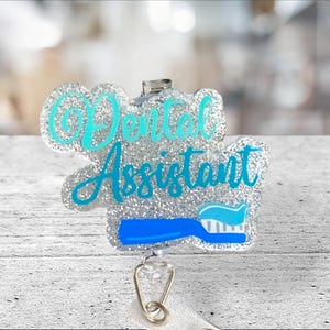 Carretel de crachá de assistente de dentista / Assistente de dentista / Carretel de crachá de dentista / Dentista / Feito à mão / Carretel de crachá