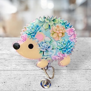 Hedgehog badge reel/hedgehog/badge reel/cute/nurse gift/teacher gift/lanyard