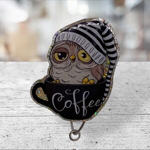 Night Owl Badge Reel / Owl Badge Reel / Night Owl / Night Shift Nurse / Nurse Badge Reel / Badge Reel / Coffee / Owl / Nurse Graduation Gift