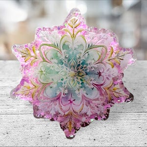 Sneeuwvlok badgehaspel / roze badgehaspel / roze kerst / kerst / badgehaspel / leraar cadeau / verpleegkundige cadeau / handgemaakt / uitwisseling cadeau