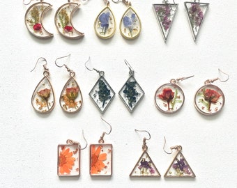 Pressed Flower Earrings | Dried Flower Earrings | Resin Earrings | Birthday Gift | Anniversary Gift | Mother’s Day Gifts