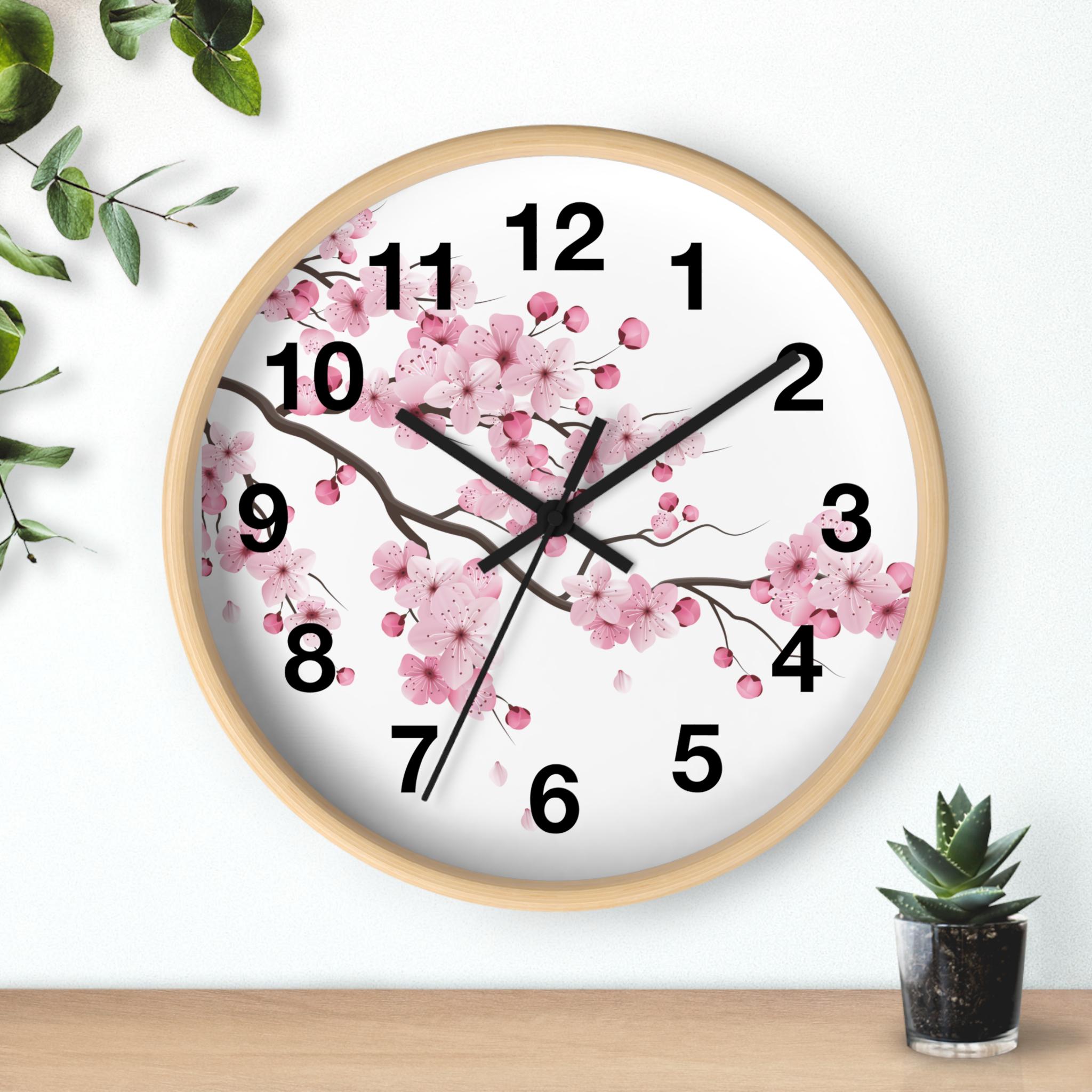 Cherry Blossom Wall Clock: Elegant Floral Home Decor - Etsy