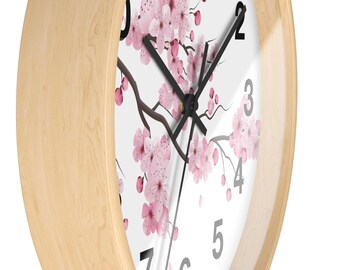Cherry Blossom Wall Clock: Elegant Floral Home Decor - Etsy