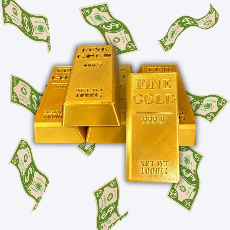 Realistic Gold Bar Prank Prop – 3D Printed Novelty Gold Ingot for ...
