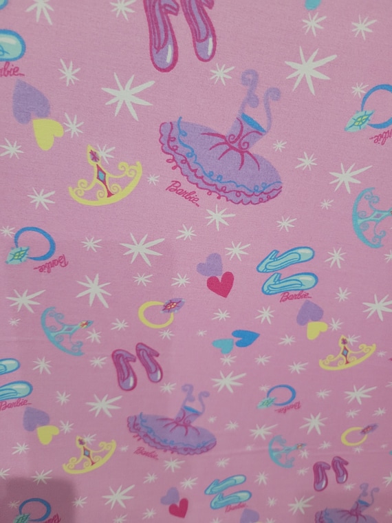 Beautiful Barbie Fabric Pre shrunk Cotton, BALLERINA Print,  for Pillows Quilts, Crafts, clothes soft light weight poplin