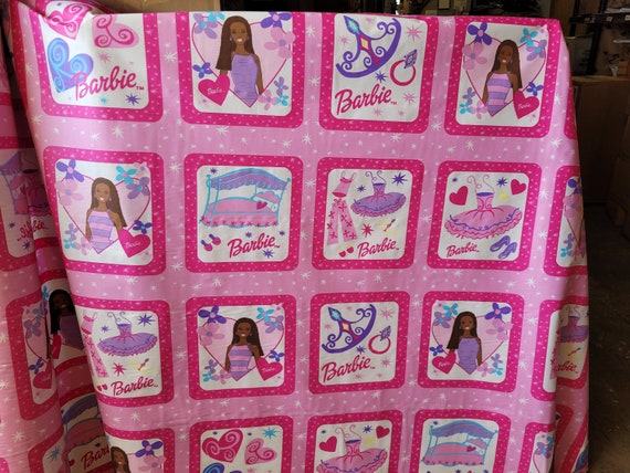 Beautiful Barbie Fabric Pre shrunk Cotton, African American Print, squares, for Pillows Quilts, Crafts, clothes soft light weight poplin