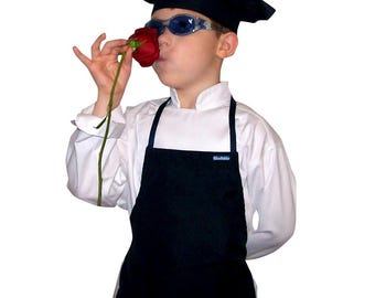 Kids Children Chef Coat Jacket Apron and Hat  Just like professionals Boys Girls sizes TOP QUALITY by CHEFSKIN Makes a Great Gift! Free Hat!