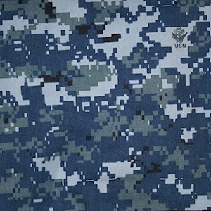 NWU NAVY Digital Blue Camo OEM  Camouflage Fabric Ny/co Nylon Cotton Camo Ripstop Medium Weight Twill Gabardine