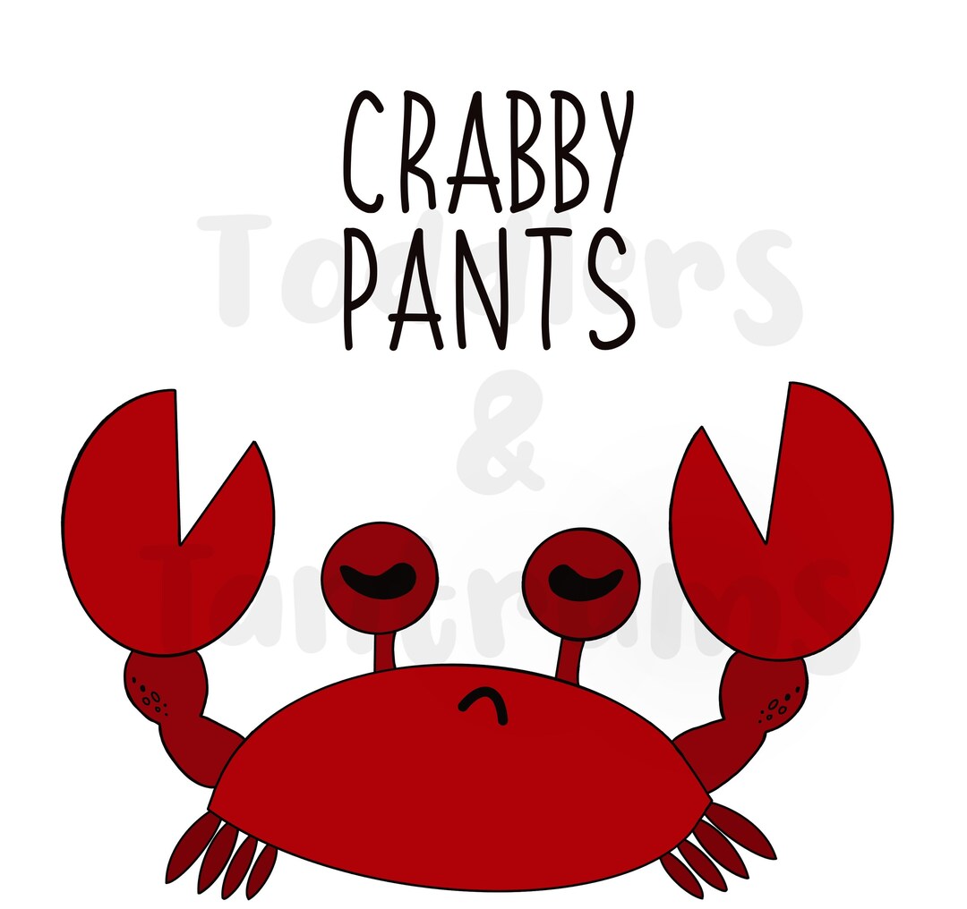 Crabby Pants Digital Art Download for Crafting Iron on Etsy