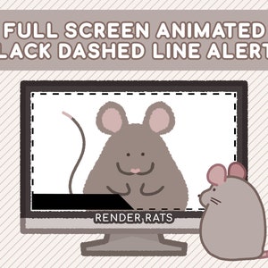 Full Screen Animated Black Dashed Line Alerts  Twitch streams, SLOBS, OBS | Minimal | Modern