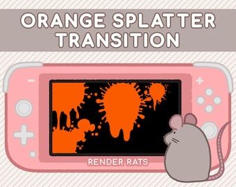 Animated Orange Ink Splat Transition Scene for Twitch streams, SLOBS, OBS | Splatoon | Ink | Splatter