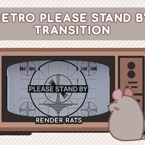 Animated Retro &quot;Please Stand By&quot; TV Test Screen Stinger Transition Scene for Twitch streams, SLOBS, OBS | Tv Aesthetic | Glitch