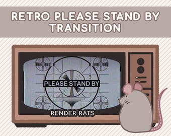 Animated Retro &quot;Please Stand By&quot; TV Test Screen Stinger Transition Scene for Twitch streams, SLOBS, OBS | Tv Aesthetic | Glitch