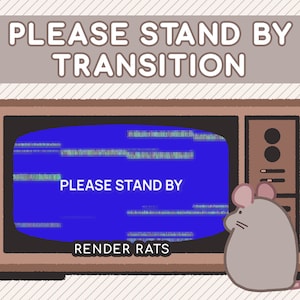 Animated &quot;Please Stand By&quot; TV Test Screen Stinger Transition Scene for Twitch streams, SLOBS, OBS | Tv Aesthetic | Glitch