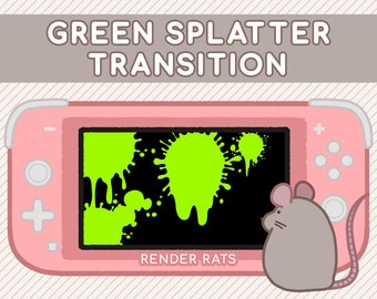 Animated Green Ink Splat Transition Scene for Twitch streams, SLOBS, OBS | Splatoon | Ink | Splatter