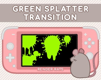 Animated Green Ink Splat Transition Scene for Twitch streams, SLOBS, OBS | Splatoon | Ink | Splatter