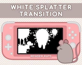 Animated White Ink Splat Transition Scene for Twitch streams, SLOBS, OBS | Splatoon | Ink | Splatter