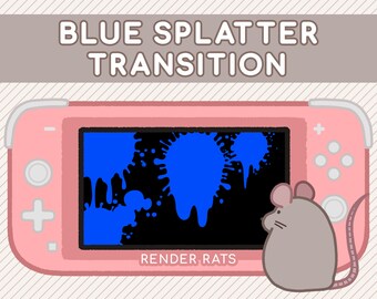 Animated Blue Ink Splat Transition Scene for Twitch streams, SLOBS, OBS | Splatoon | Ink | Splatter