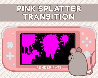 Animated Pink Ink Splat Transition Scene for Twitch streams, SLOBS, OBS | Splatoon | Ink | Splatter