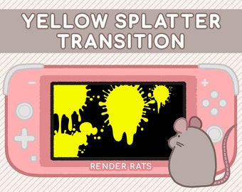 Animated Yellow Ink Splat Transition Scene for Twitch streams, SLOBS, OBS | Splatoon | Ink | Splatter