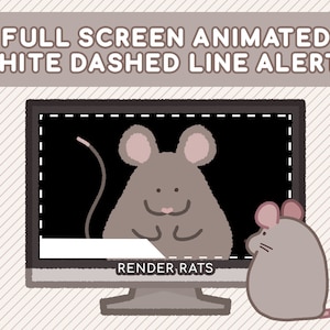 Full Screen Animated White Dashed Line Alerts  Twitch streams, SLOBS, OBS | Minimal | Modern