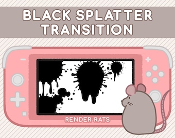 Animated Black Ink Splat Transition Scene for Twitch streams, SLOBS, OBS | Splatoon | Ink | Splatter