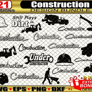 Construction Design Bundle, SVG Bundle, Car Decals, Car Stickers, SVG Files, PNG, Cricut Cut Files