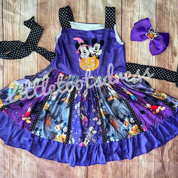 Disney Halloween Twirl Dress and Bow