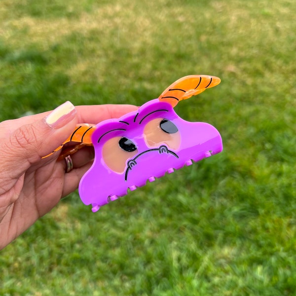 Purple Dragon Hair Claw Clip
