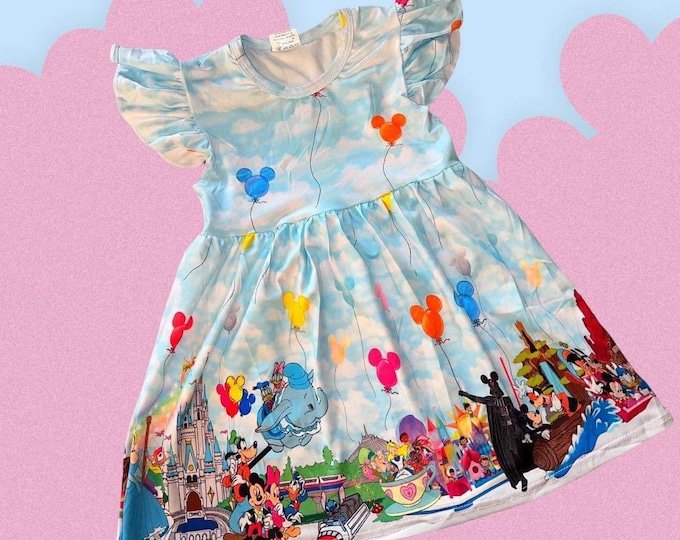 Disney Dress, Disney World Dress, Birthday Disney Girl Dress, Disney