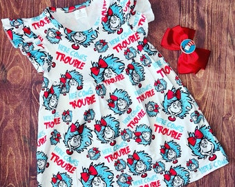 Seuss Characters Dress and Bow Etsy