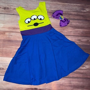 Toy Story Dress Girl Dress Alien dress and bow
