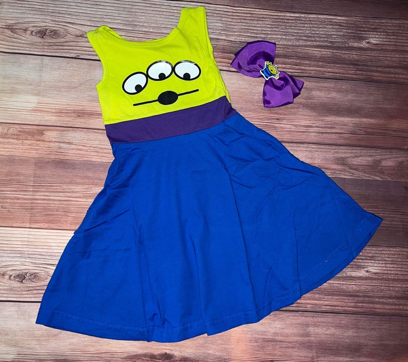 Toy Story Dress Girl Dress Alien dress and bow