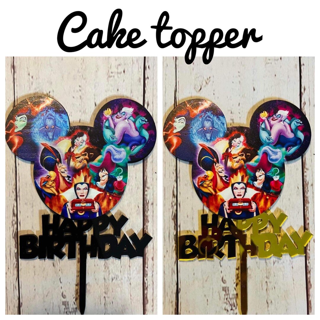 Disney Villains Cake Topper Birthday Cake Etsy