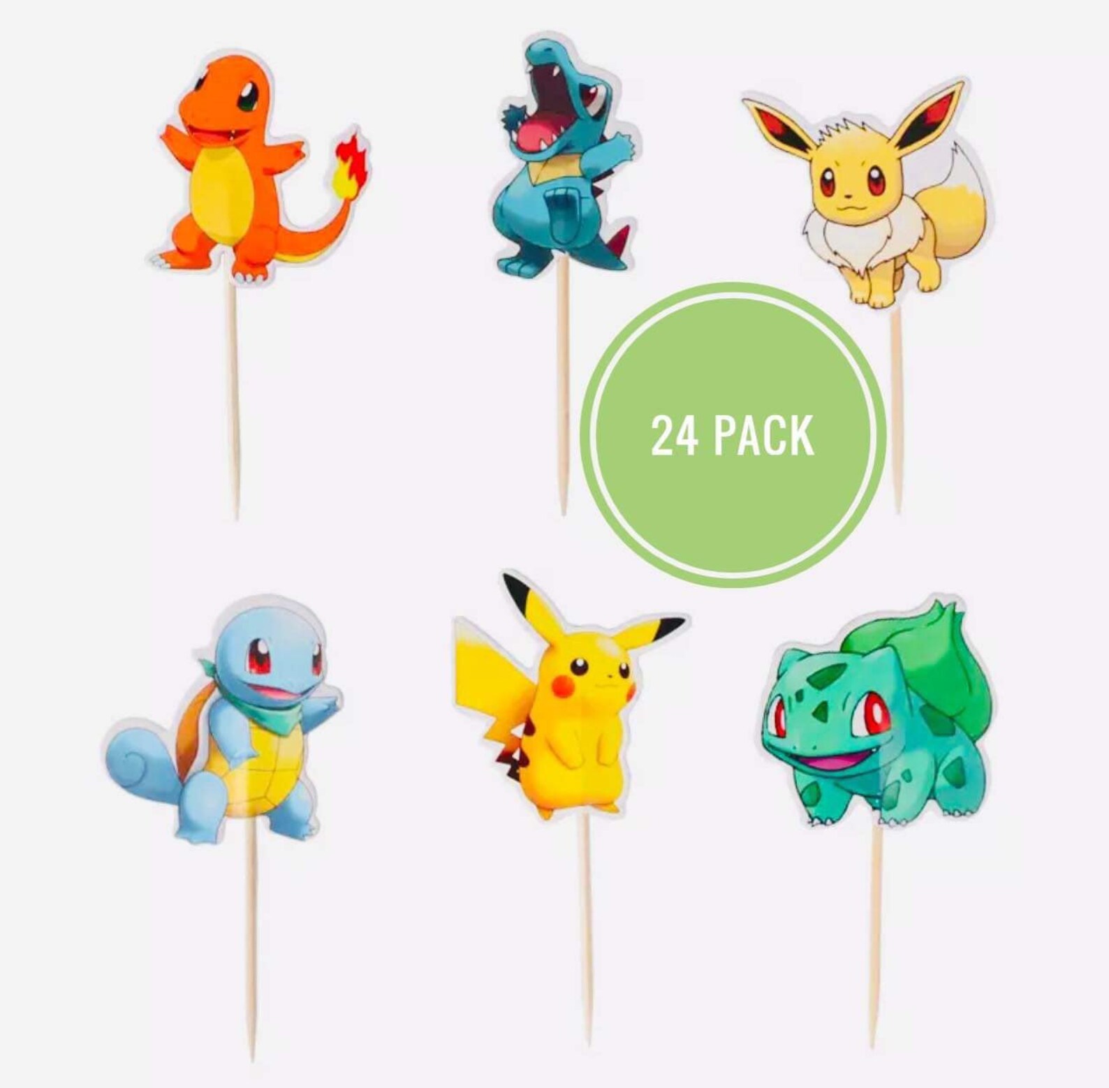 Pokemon Cupcake Toppers Pikachu Cupcake Etsy