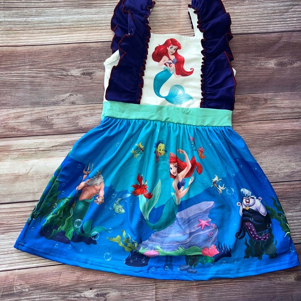 Ariel Mermaid Girl Boutique Dress