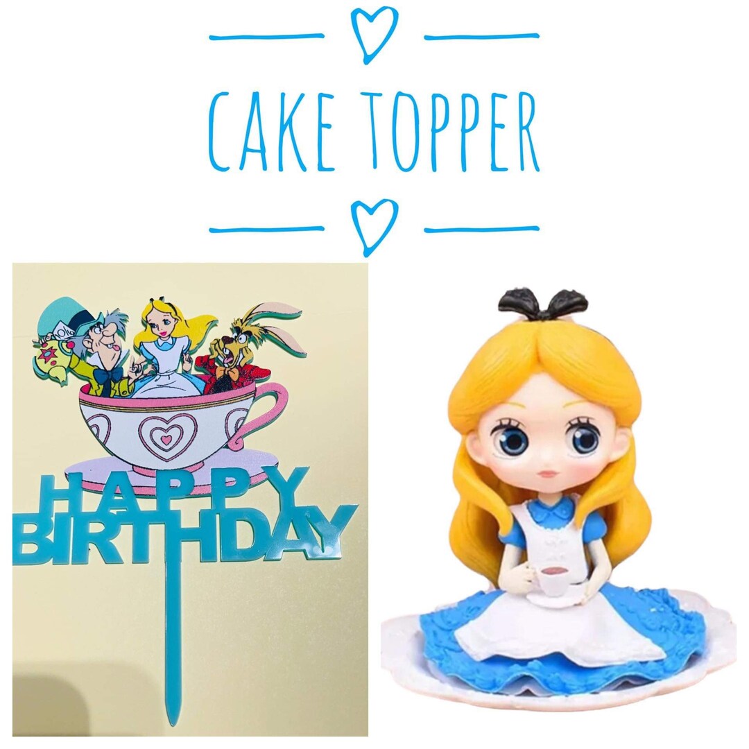 Alice in Wonderland Cake Topper Alice Birthday Cake Etsy