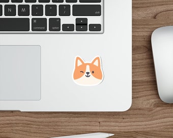 Knipogen Corgi Sticker, Corgi Die Cut Sticker, Cute Corgi Sticker, Corgi Sticker, Hond Lover Sticker, Corgi Lover Sticker