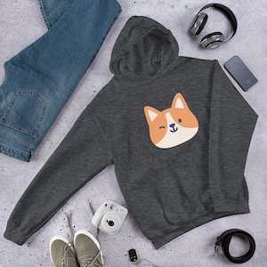 Pembroke Welsh Corgi Hoodie, Cute Corgi Hoodie, Cartoon Corgi Hoodie, Basic Corgi Hoodie, Corgi Lover Hoodie, Funny Dog Hoodie