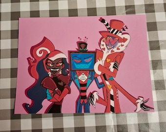 Hazbin Hotel the Vees Poster - Vox, Velvette & Valentino (8x10