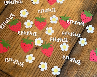 Strawberry / berry first birthday / Daisy oversized confetti // sweet one / berry special / strawberry theme party / berry sweet one / berry