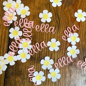 Daisy boho confetti party decor / two groovy / one groovy baby / babe / flower power / boho bash / baby shower / hippie / peace  / first