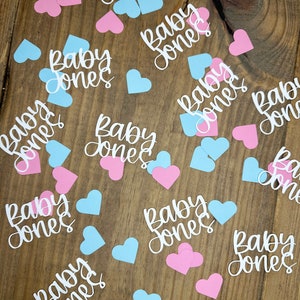 Gender reveal party / pink or blue / gender reveal decorations / boy or girl / oversized confetti / he or she what will it be / baby shower