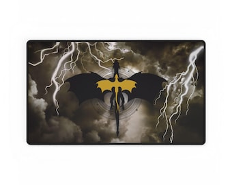 Fourth Wing Desk Mat: Durable Polyester Office Decor, Non-Slip Rubber Base